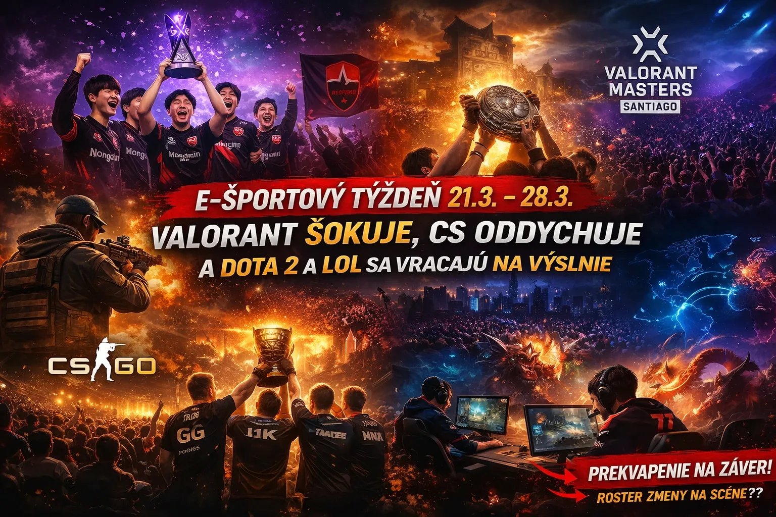 E-športový týždeň (21.3. – 28.3.): VALORANT šokuje, CS oddychuje a ostatné scény sa hlásia o slovo