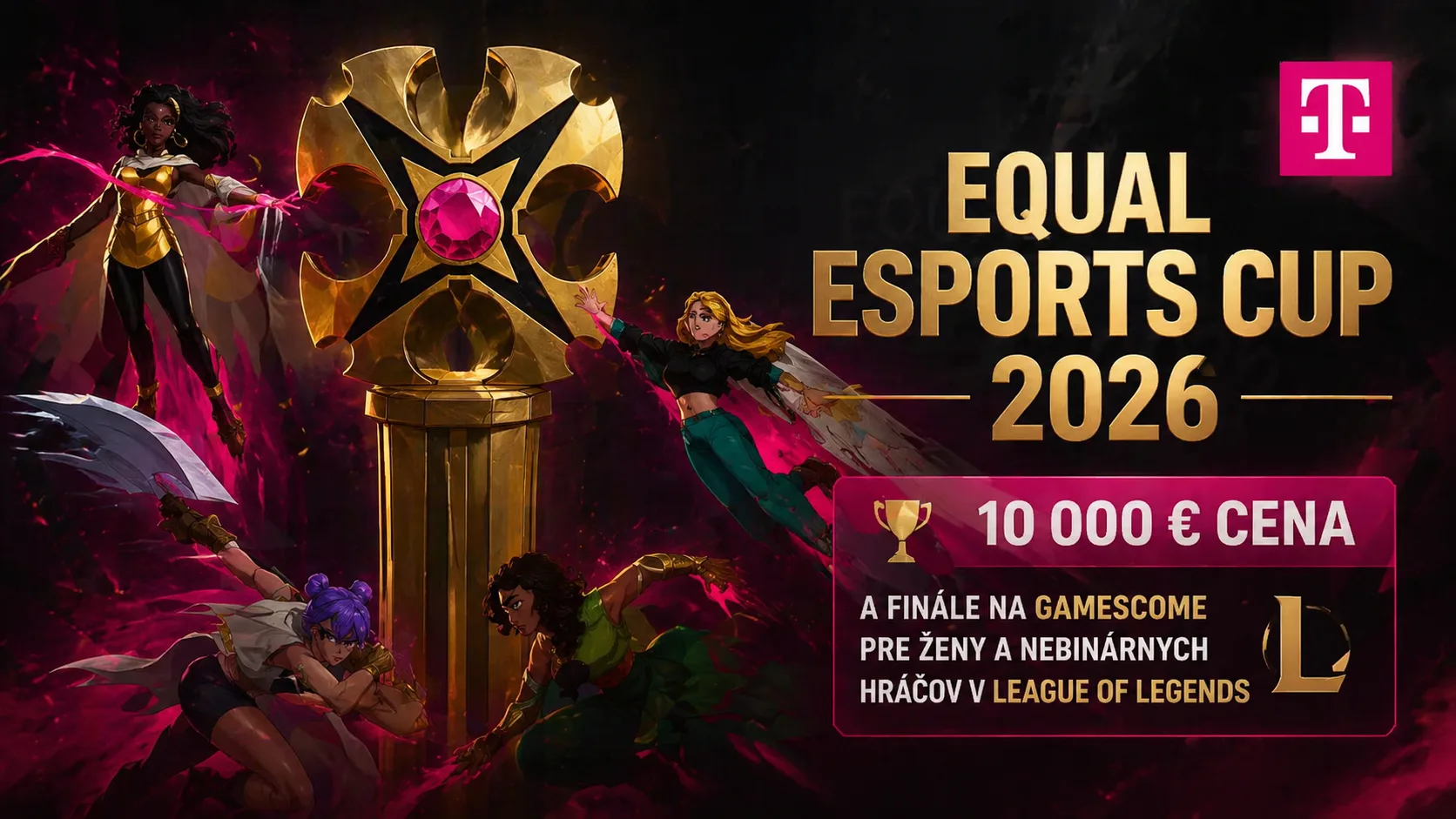 Equal Esports Cup 2026: €10 000 cena a finále na Gamescome pre ženy a nebinárnych hráčov v League of Legends
