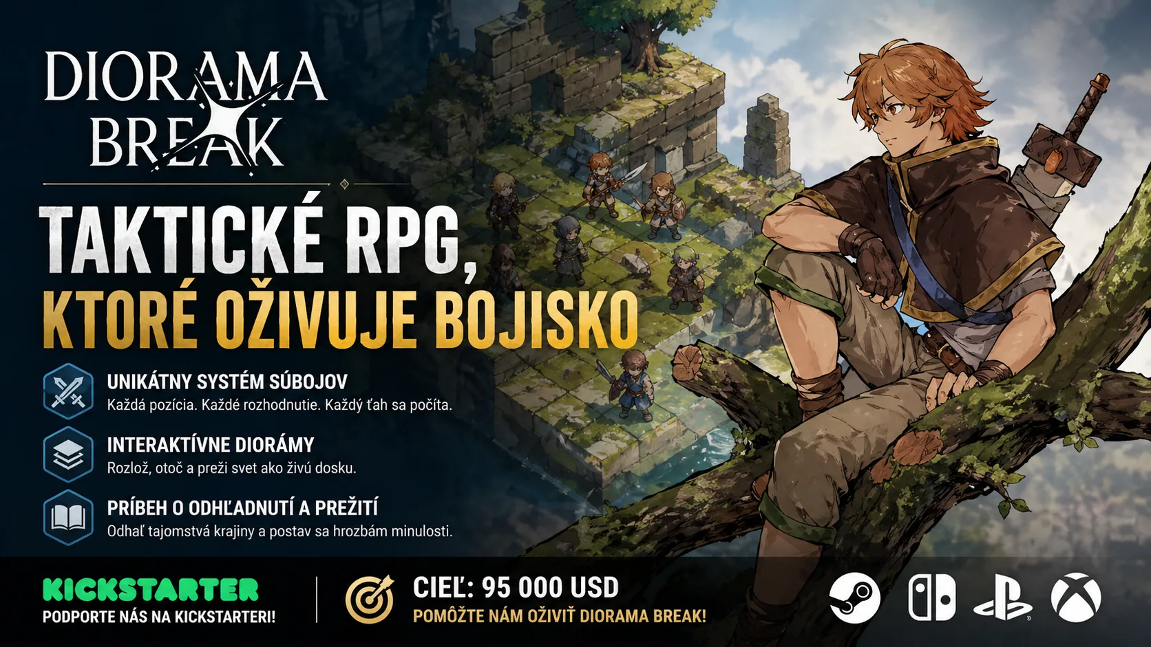 Diorama Break Kickstarter: Nové taktické RPG láka hráčov unikátnym systémom súbojov a cieľom 95 000 dolárov