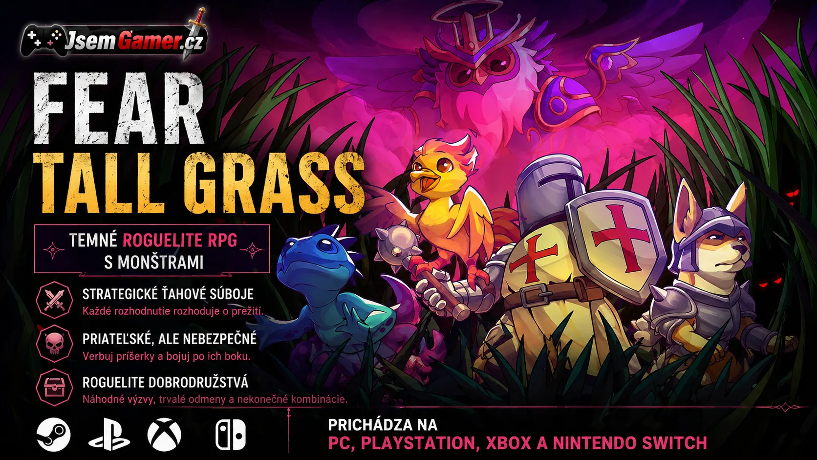 Fear Tall Grass oznámené: Temné roguelite RPG s monštrami prichádza na PC, PlayStation, Xbox aj Nintendo Switch