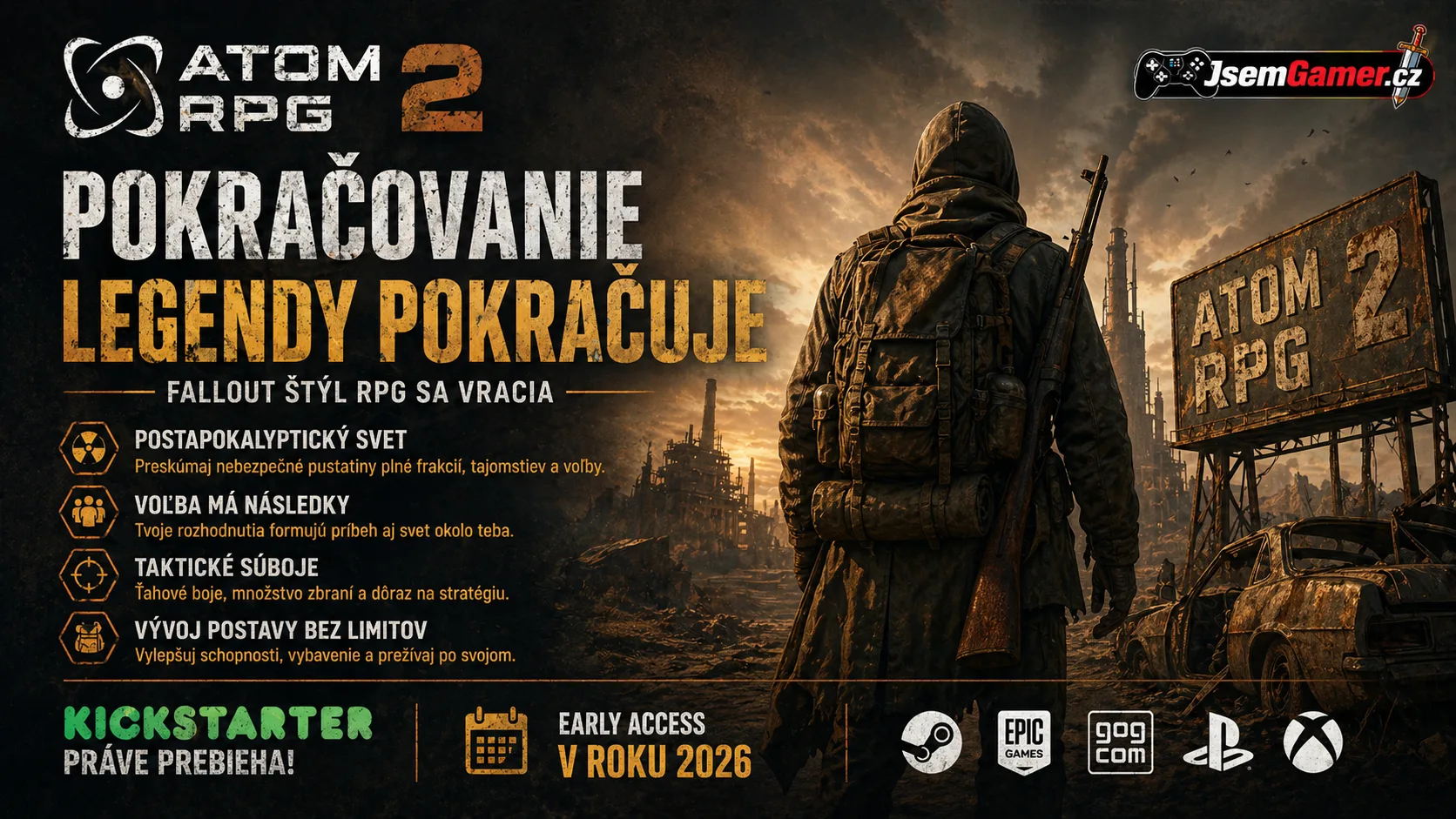 ATOM RPG 2 Kickstarter: Pokračovanie Fallout štýlu RPG mieri do Early Access už v roku 2026