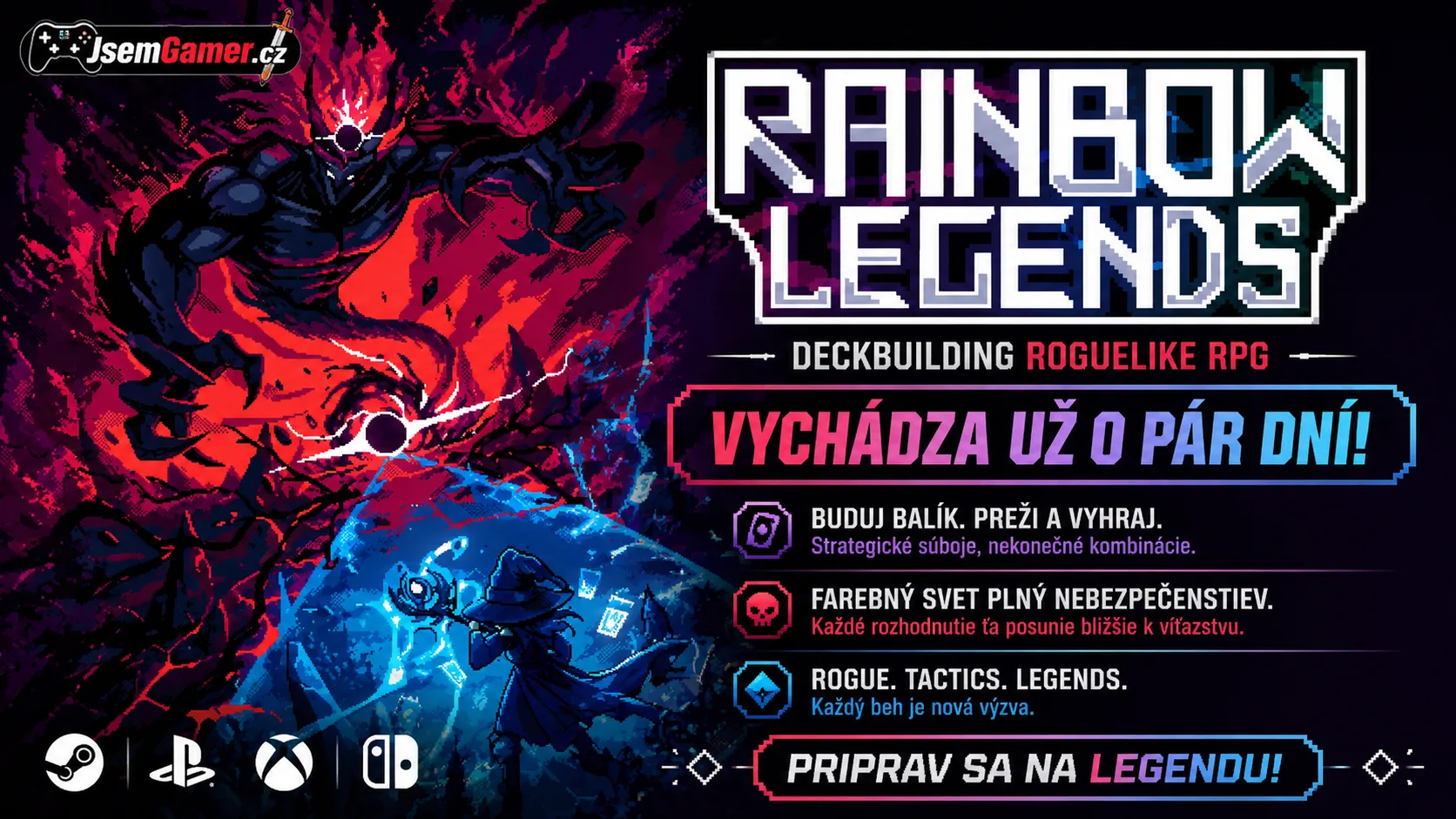 Rainbow Legends vychádza 7. mája: Nové deckbuilding roguelike RPG prichádza na Steam so zľavou