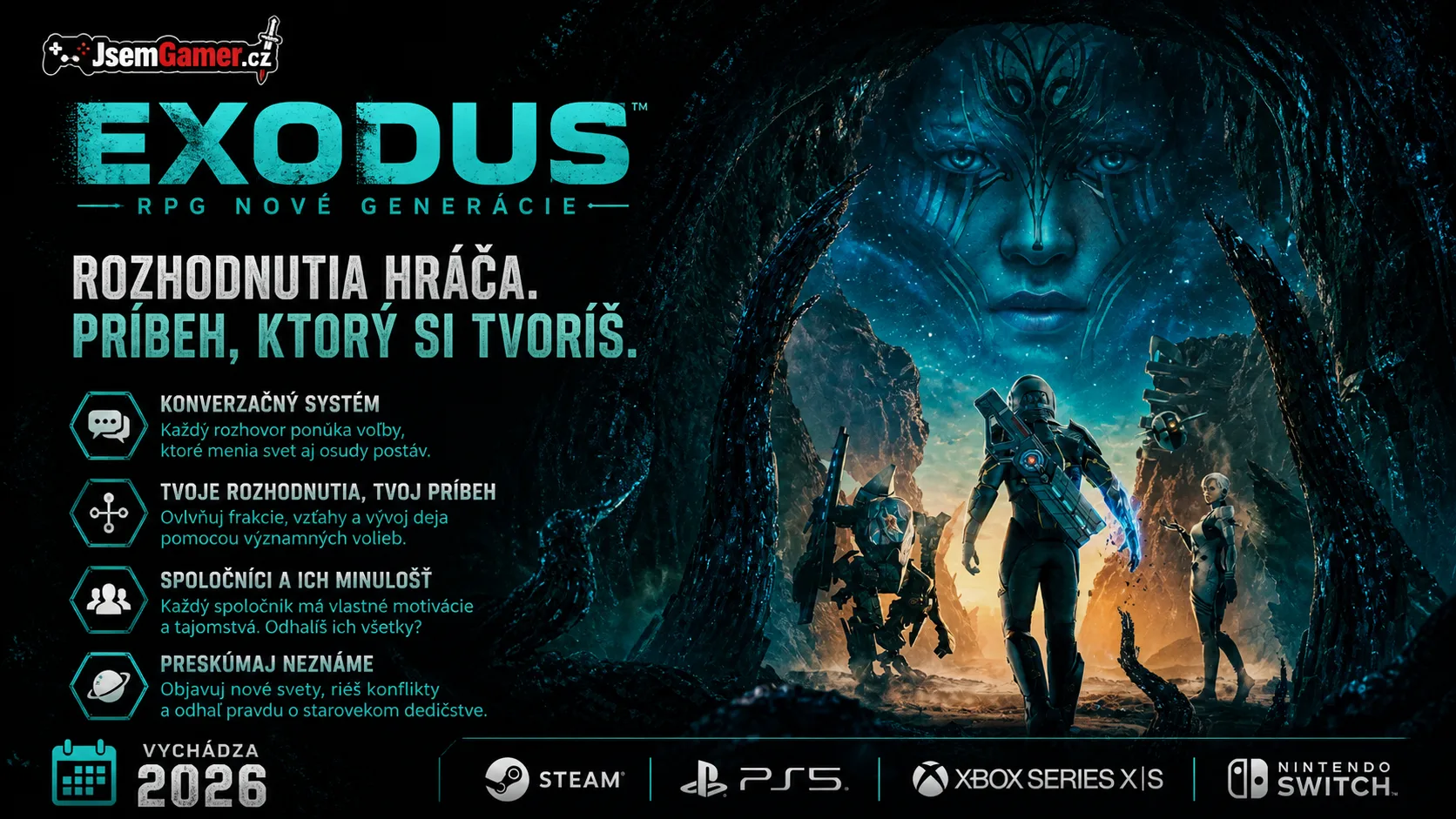 Exodus RPG odhaľuje konverzačný systém: Nové gameplay video ukazuje rozhodnutia hráča a sci-fi príbeh