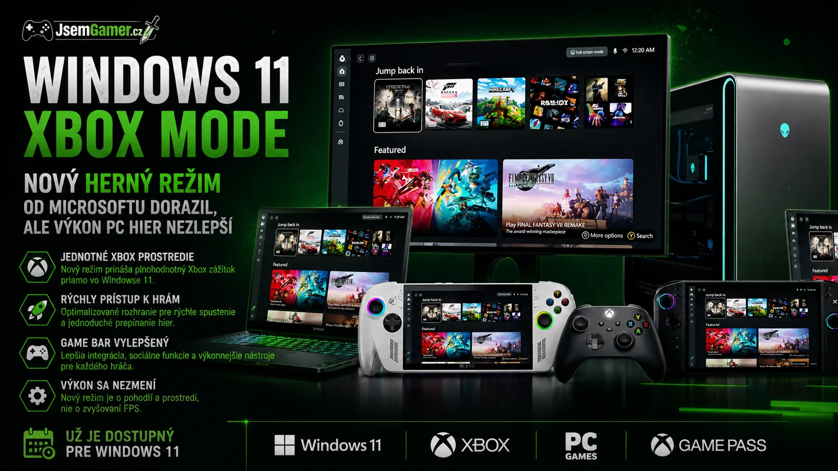 Windows 11 Xbox mode: Nový herný režim od Microsoftu dorazil, ale výkon PC hier nezlepší