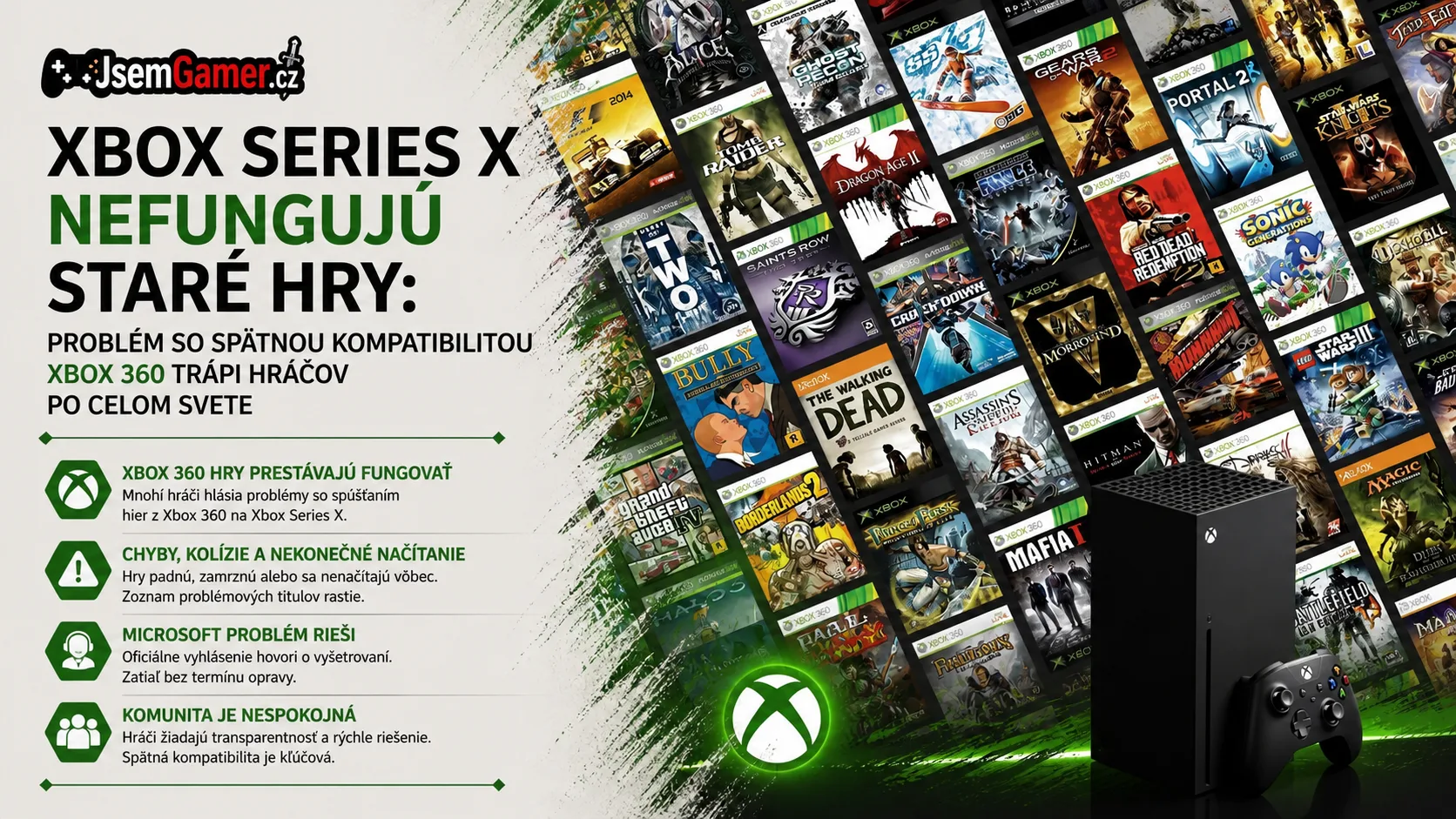 Xbox Series X nefungujú staré hry: Problém so spätnou kompatibilitou Xbox 360 trápi hráčov po celom svete