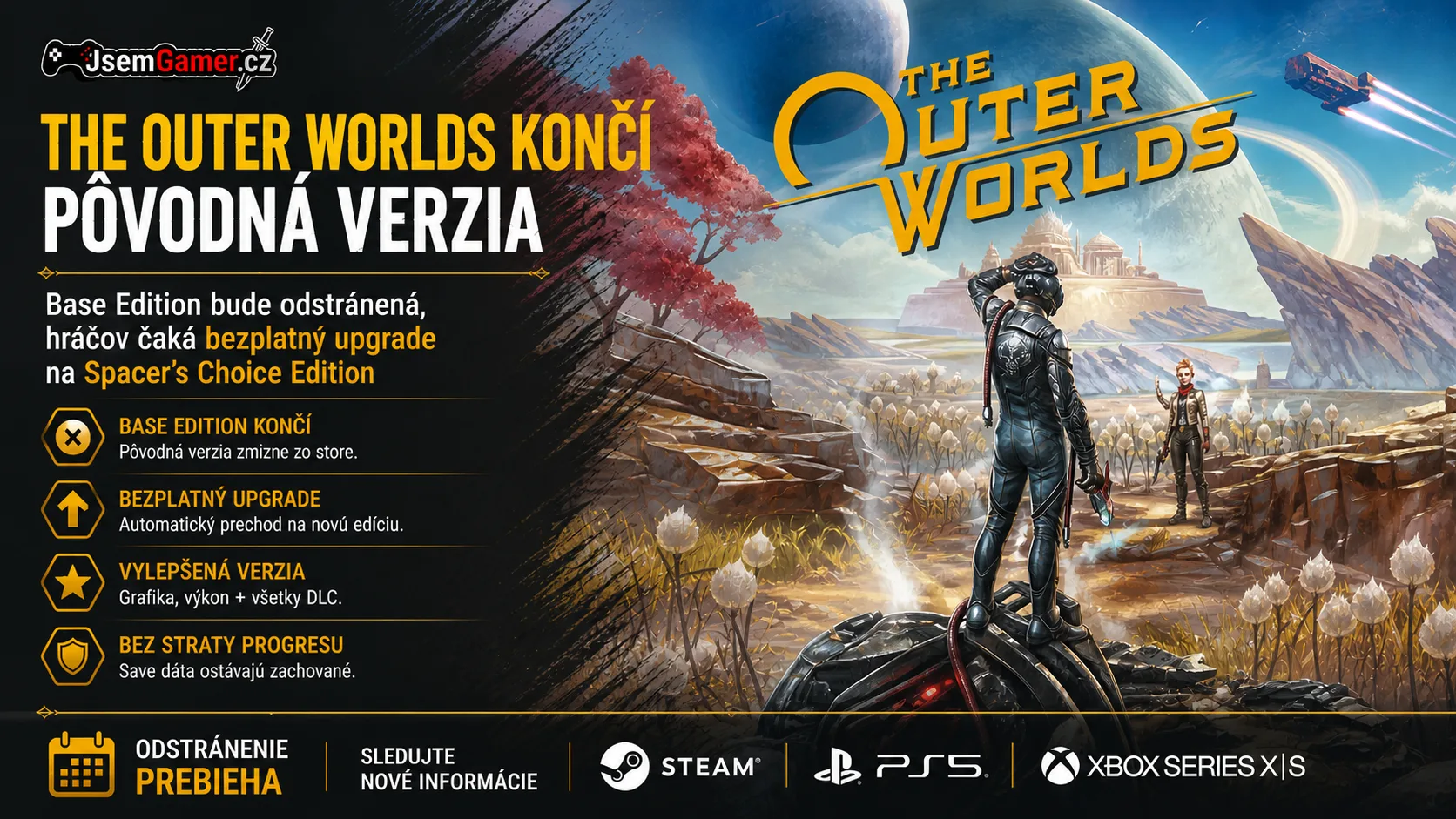 The Outer Worlds končí v pôvodnej verzii: Base Edition bude odstránená, hráčov čaká bezplatný upgrade na Spacer’s Choice Edition