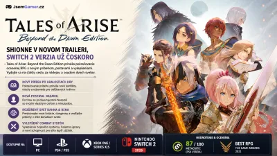 Tales of Arise: Beyond the Dawn Edition ukazuje Shionne v novom traileri, verzia pre Switch 2 dorazí už čoskoro