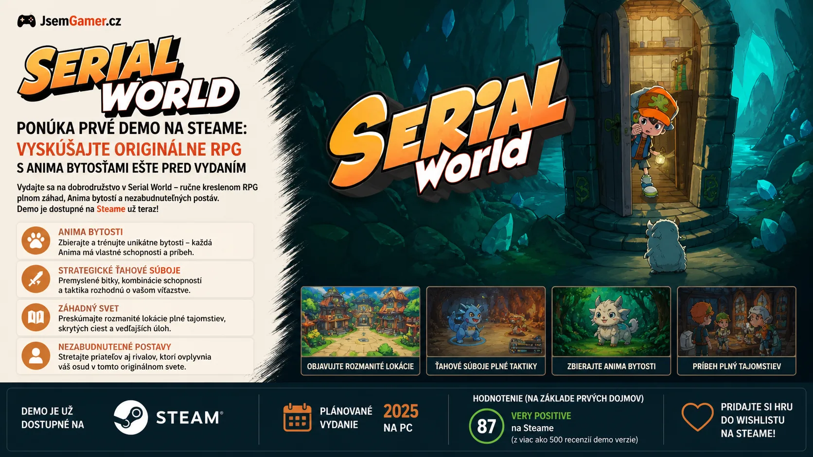 Serial World ponúka prvé demo na Steame: vyskúšajte originálne RPG s Anima bytosťami ešte pred vydaním
