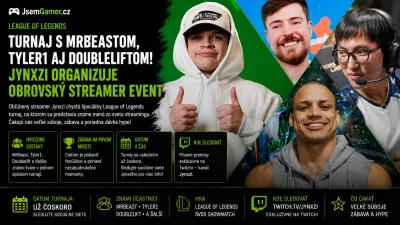 League of Legends turnaj s MrBeastom, Tyler1 aj Doubleliftom! Jynxzi organizuje obrovský streamer event