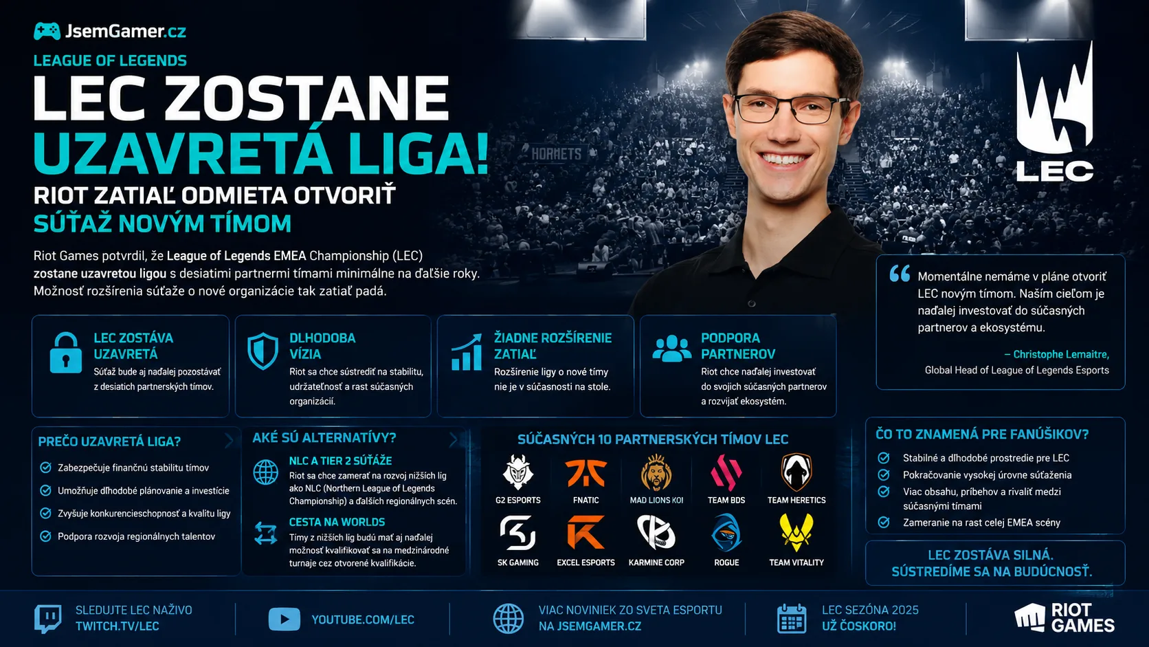 League of Legends: LEC zostane uzavretá liga! Riot zatiaľ odmieta otvoriť súťaž novým tímom