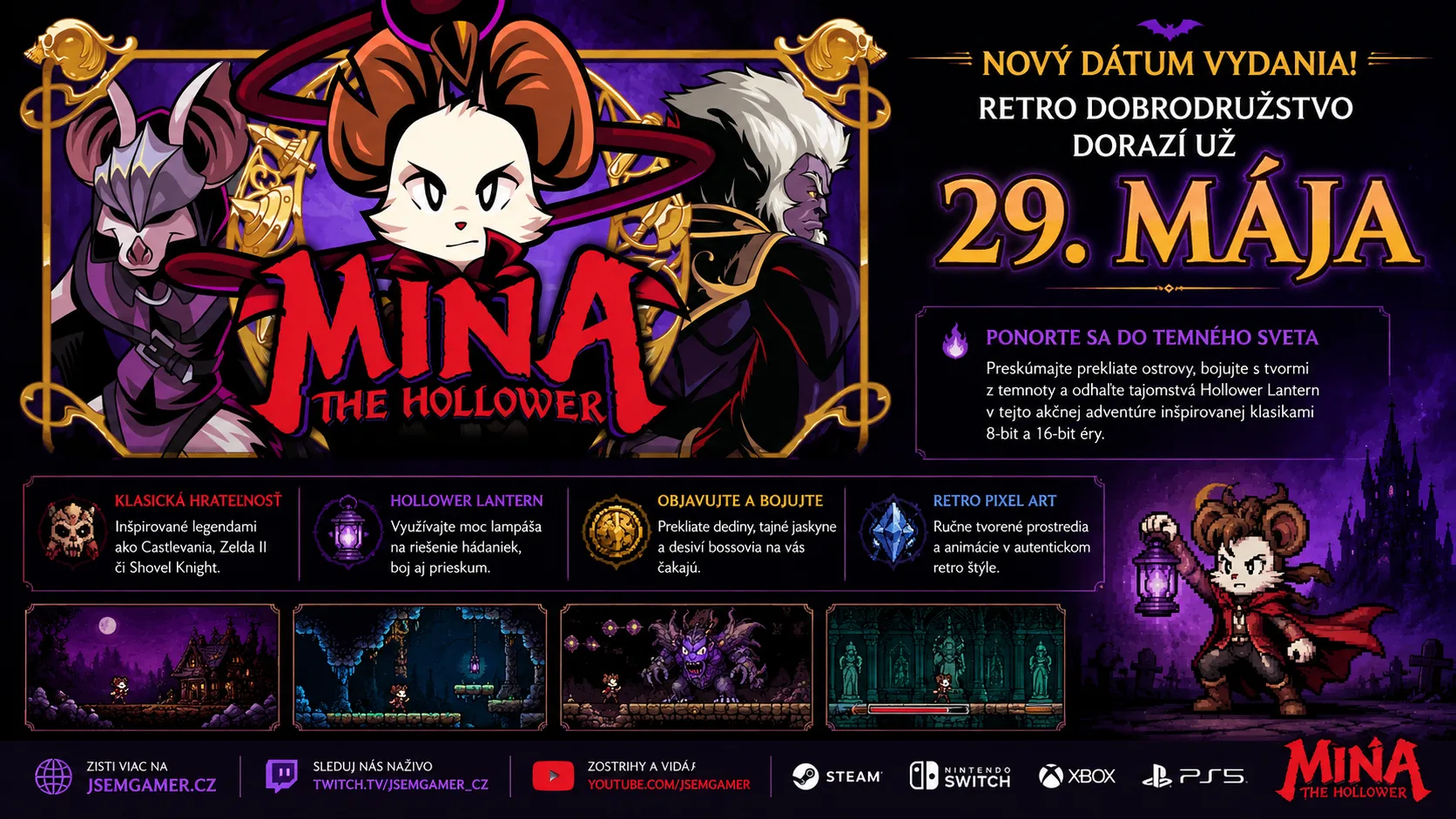 Mina the Hollower dostáva nový dátum vydania! Retro dobrodružstvo dorazí už 29. mája