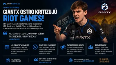 League of Legends: GIANTX ostro kritizujú Riot Games! CEO vybuchol po kontroverzii okolo LEC Roadtripu v Madride