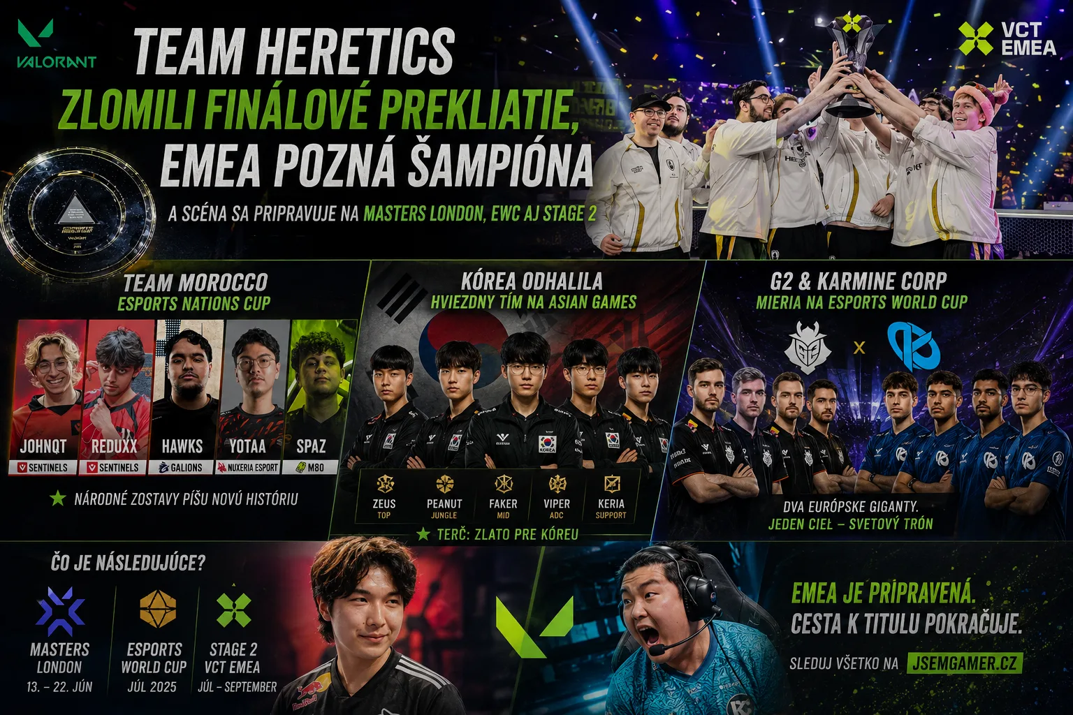 VALORANT: Team Heretics zlomili finálové prekliatie, EMEA pozná šampióna a scéna sa pripravuje na Masters London, EWC aj Stage 2