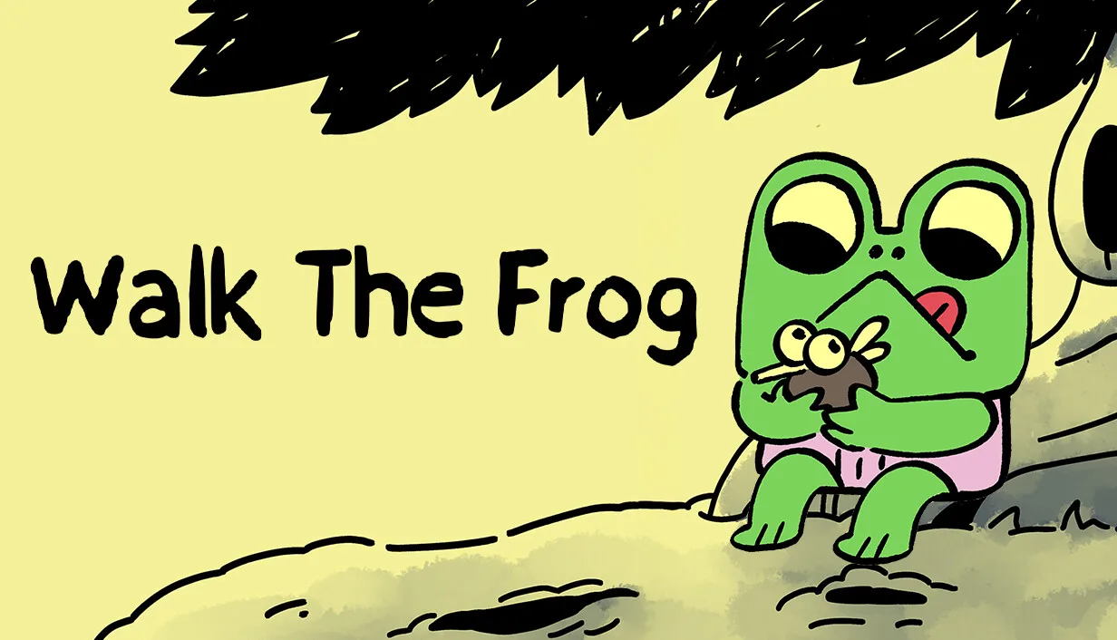 Walk The Frog dnes vychází na Steamu. Cozy logická adventura láká na žabáka Frogga i svět ze samolepicích lístků