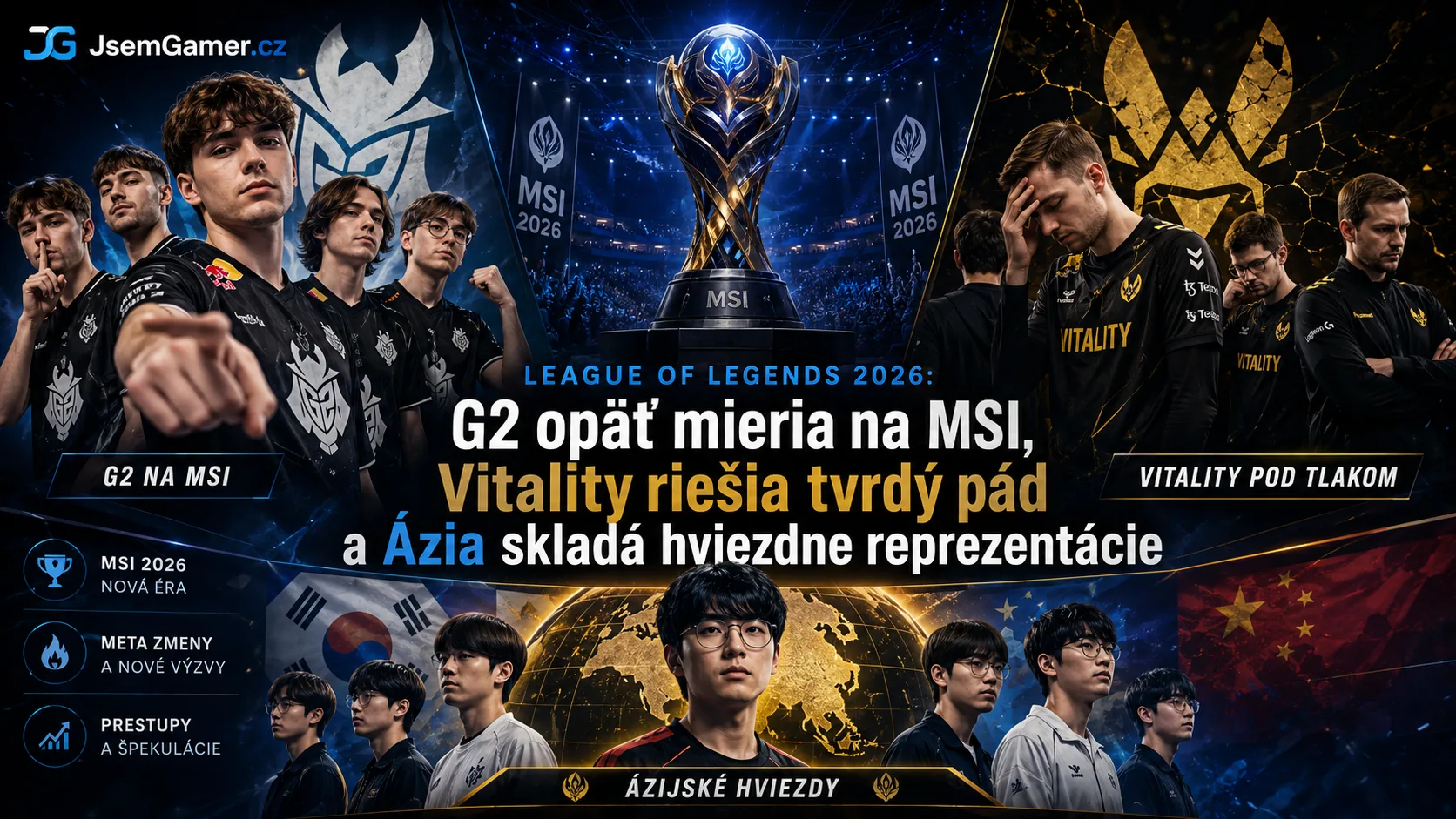 League of Legends 2026: G2 idú na ďalšie MSI, Vitality hľadajú odpoveď, Ázia skladá reprezentácie a Kórea ovládla boj o EWC