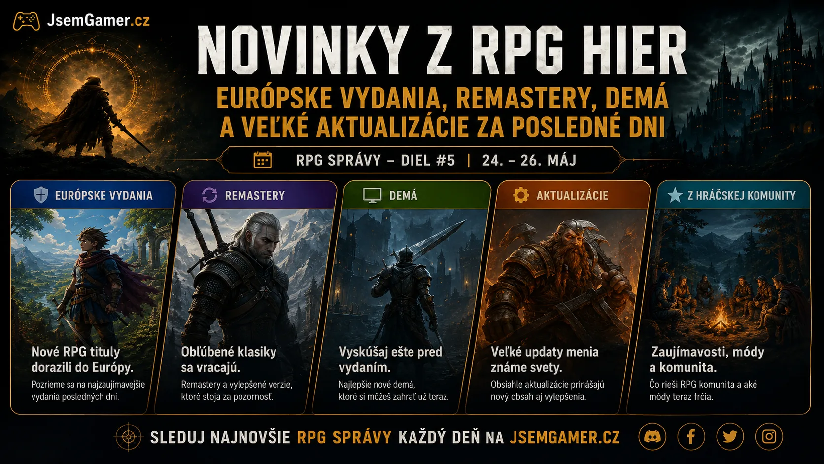 Novinky z RPG hier: Európske vydania, remastery, demá a veľké aktualizácie za posledné dni