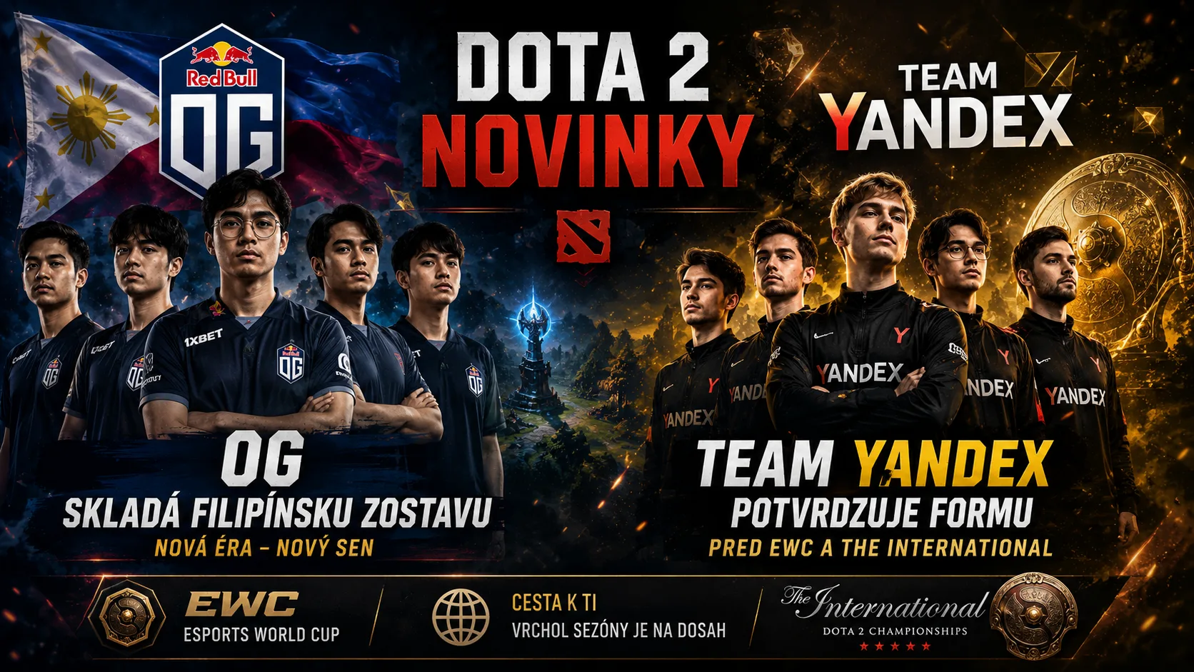 Dota 2 novinky: OG skladá filipínsku zostavu a Team Yandex potvrdzuje formu pred EWC a The International