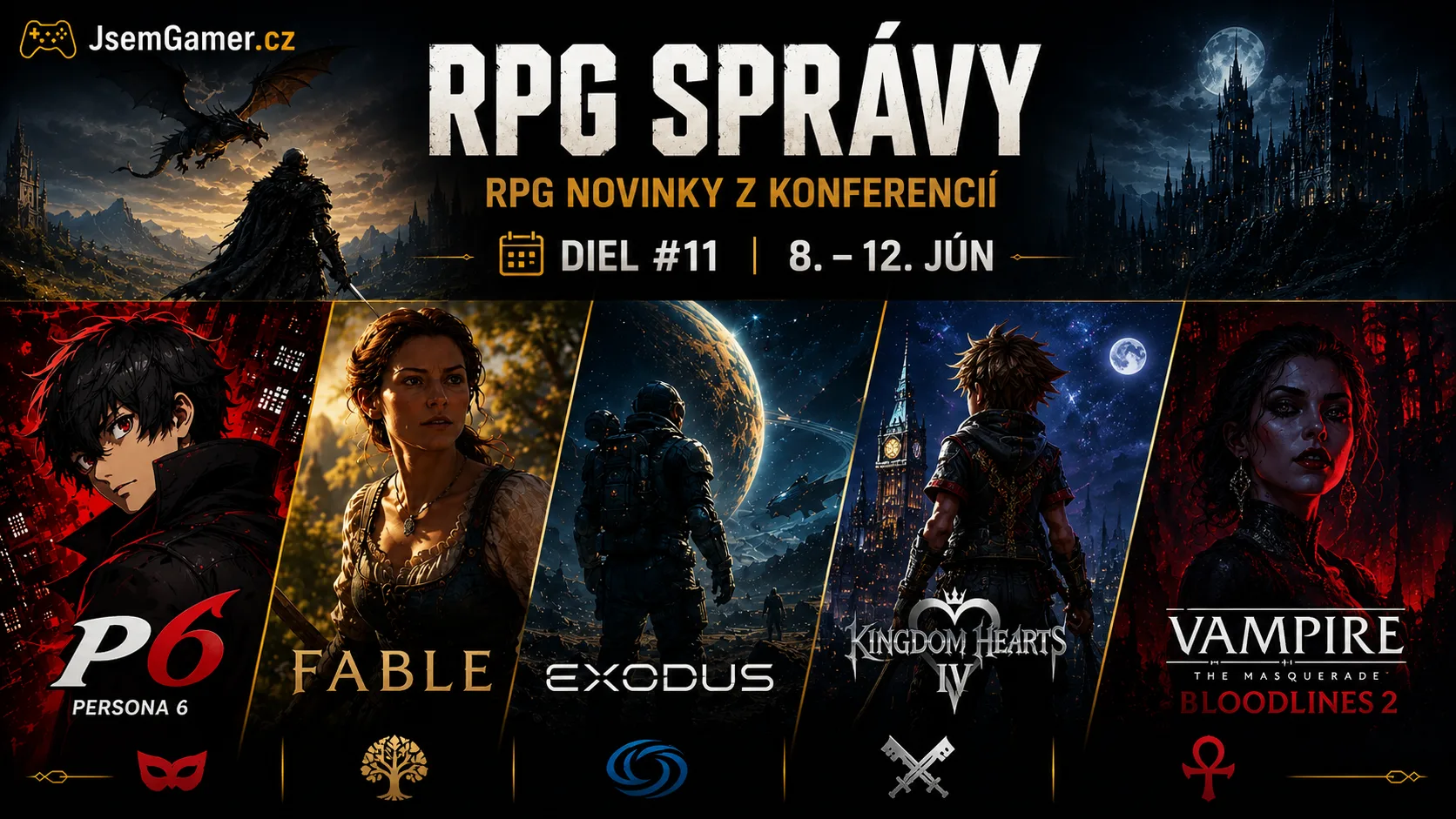 RPG novinky z konferencií: Persona 6, Fable, Exodus, Kingdom Hearts IV aj nové Vampire: The Masquerade