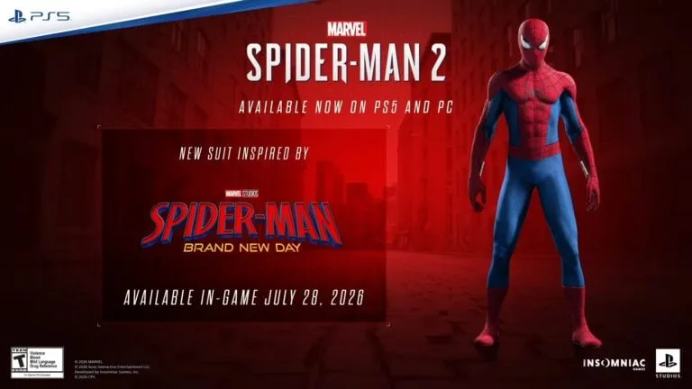 Marvel’s Spider-Man 2 dostane 28. července nový oblek inspirovaný filmem Spider-Man: Brand New Day