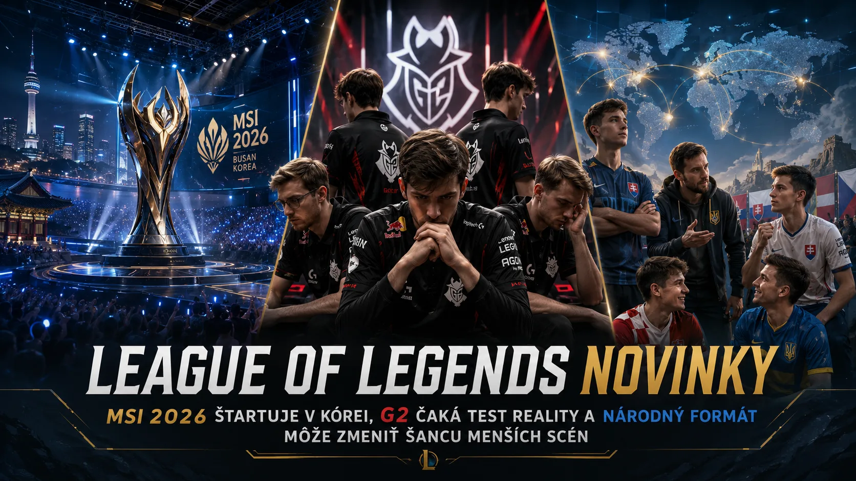 League of Legends novinky: MSI 2026 štartuje v Kórei, G2 čaká test reality a národný formát môže zmeniť šancu menších scén