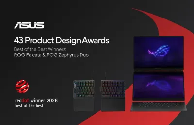 ASUS a Republic of Gamers získali 43 ocenení Red Dot Product Design Award 2026