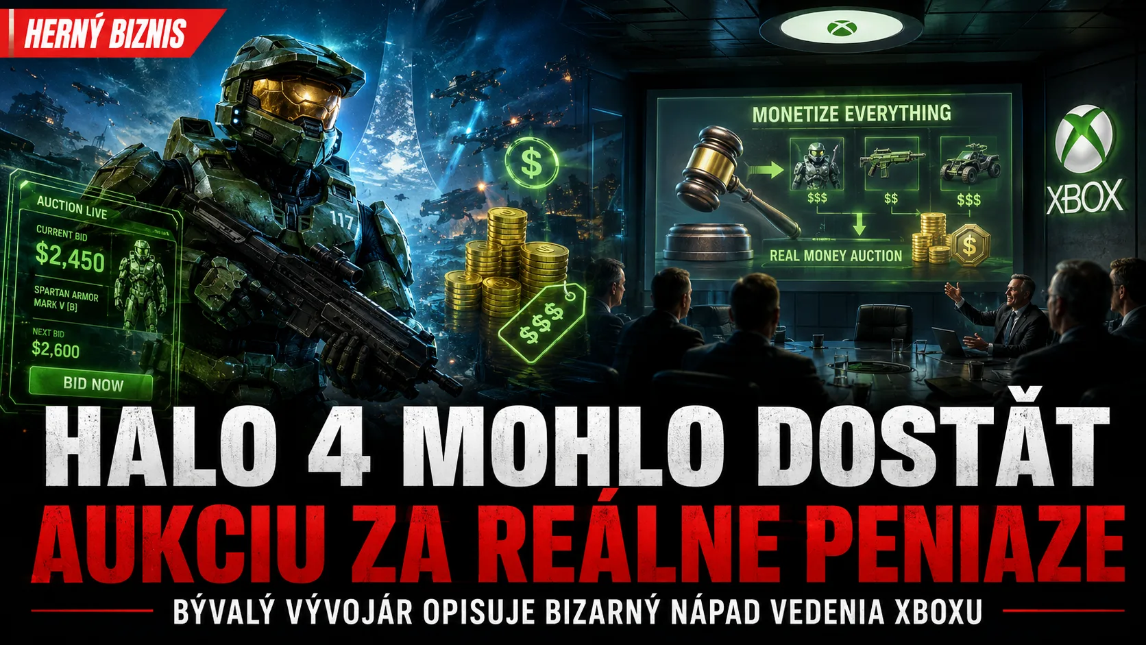 Halo 4 mohlo dostať aukciu za reálne peniaze. Bývalý vývojár opisuje bizarný nápad vedenia Xboxu