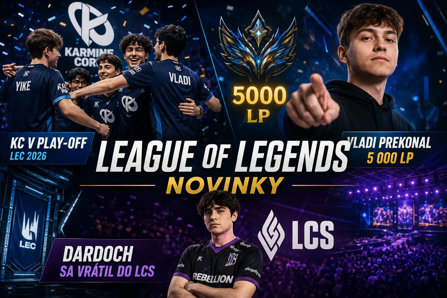 League of Legends novinky: Karmine Corp sú v play-off, Vladi prekonal 5 000 LP a Dardoch sa vrátil do LCS